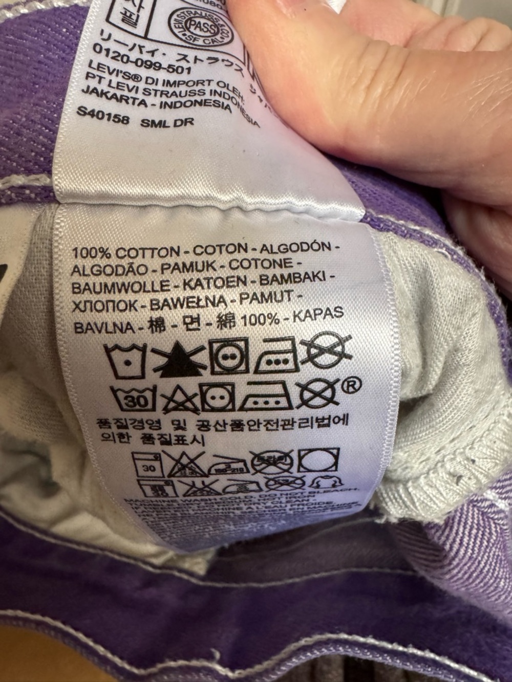 Levi's Men’s 501 Original Fit Purple Jeans - Picture 10 of 14